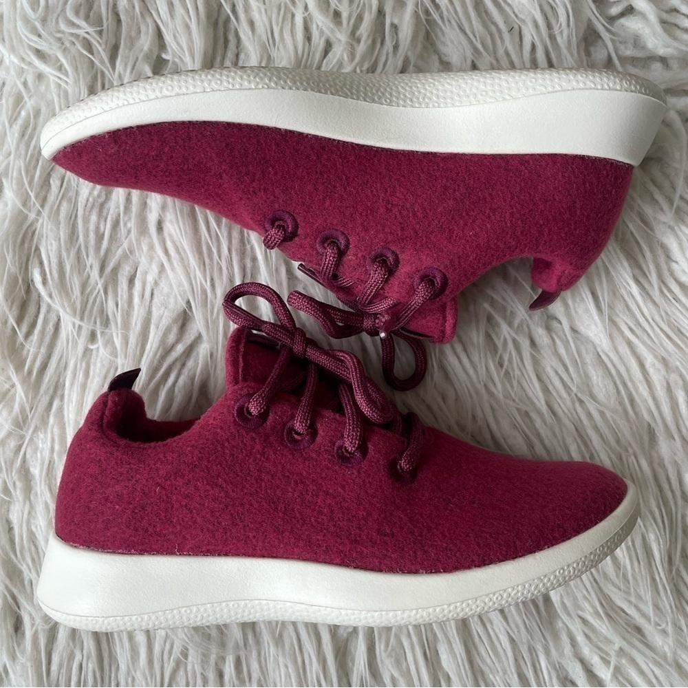 Allbirds Womens Orchard Red Wool Runners Lace Up Low Top Sneakers EUC Size 6